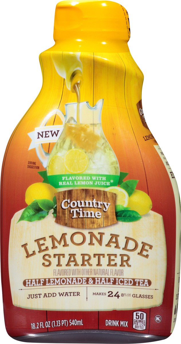 slide 7 of 13, COUNTRY TIME Lemonade Starter Half Lemonade and Half Iced Tea Liquid Beverage-Concentrate 18.2 fl oz. Bottle, 18.20 fl oz