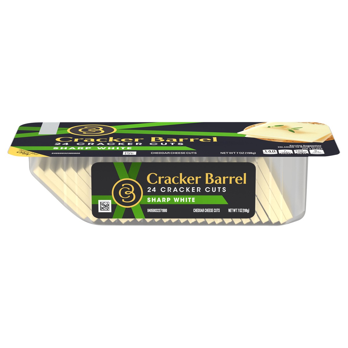slide 1 of 5, Cracker Barrel Cracker Cuts Sharp White Cheddar Cheese Slices, 24 ct Tray, 24 ct