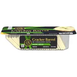 Cracker Barrel Cracker Cuts Sharp White Cheddar Cheese Slices, 24 ct Tray