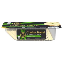 Cracker Barrel Cracker Cuts Sharp White Cheddar Cheese Slices, 24 ct Tray