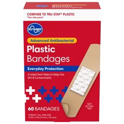 Kroger Antibacterial Plastic Bandages 3/4 In X 3 In One Size
