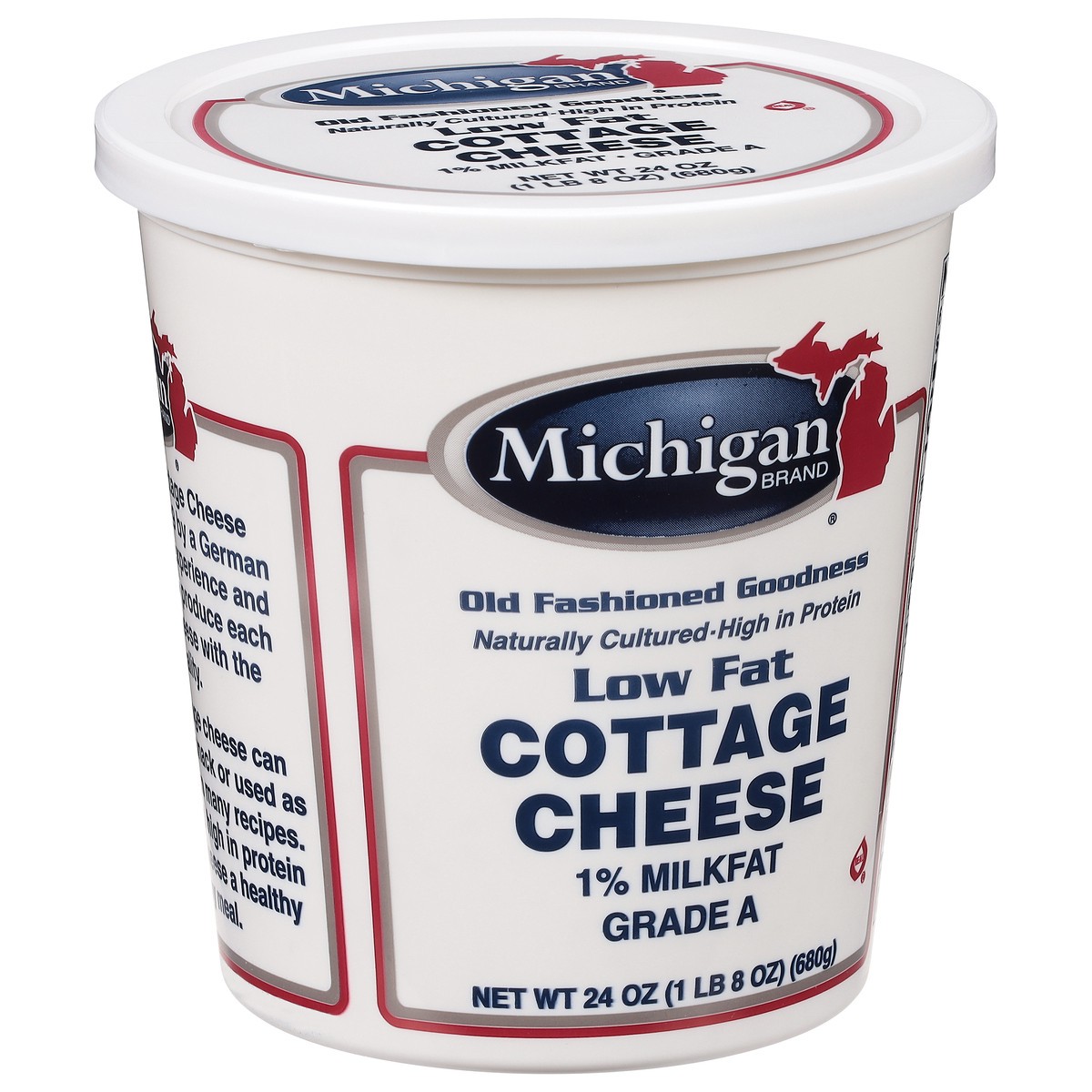 slide 5 of 9, Michigan Brand 1% Milkfat Low Fat Cottage Cheese, 24 oz