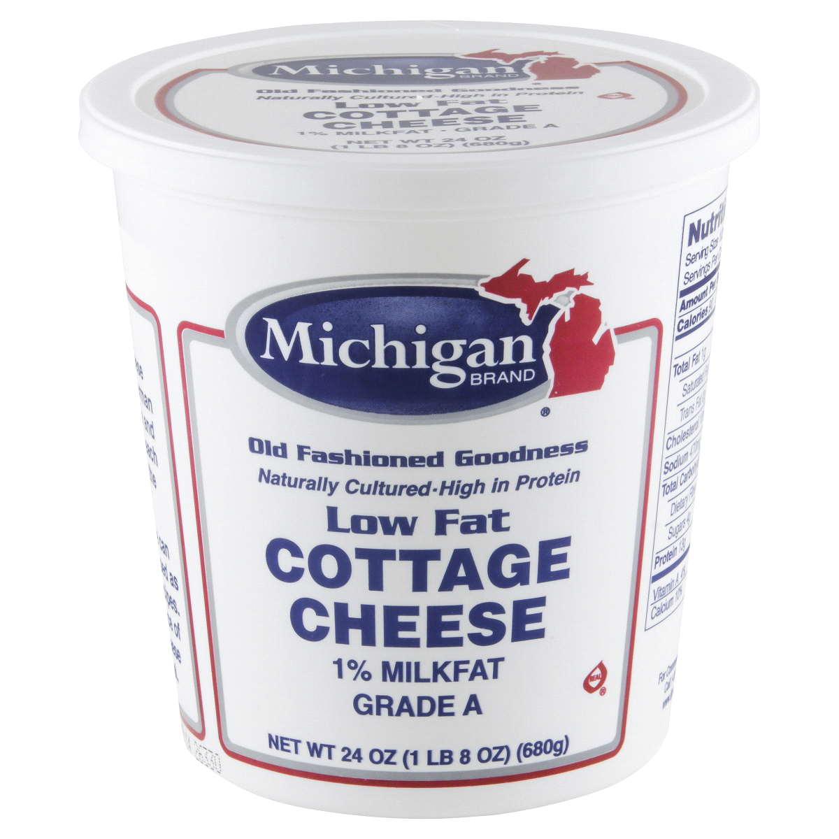 slide 1 of 5, Michigan Brand 1% Milkfat Low-Fat Cottage Cheese, 24 oz