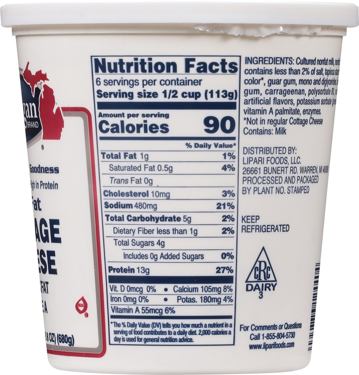 slide 2 of 9, Michigan Brand 1% Milkfat Low Fat Cottage Cheese, 24 oz