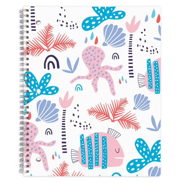 slide 1 of 1, Office Depot Brand Fashion Notebook, 8-1/2'' X 10-1/2'', Wide Ruled, 160 Pages (80 Sheets), Nautical, 80 ct