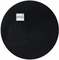 slide 1 of 1, Ritz Woven Round Placemat - Black, 15 in