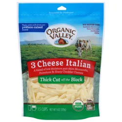 Organic Valley 3 Cheese Italian Cheese 6 oz