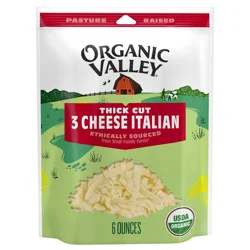 Organic Valley 3 Cheese Organic Thick Cut Shredded Italian Cheese Blend - 6 oz