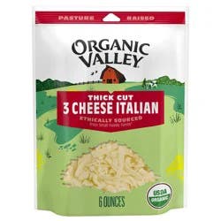 Organic Valley 3 Cheese Organic Thick Cut Shredded Italian Cheese Blend - 6 oz
