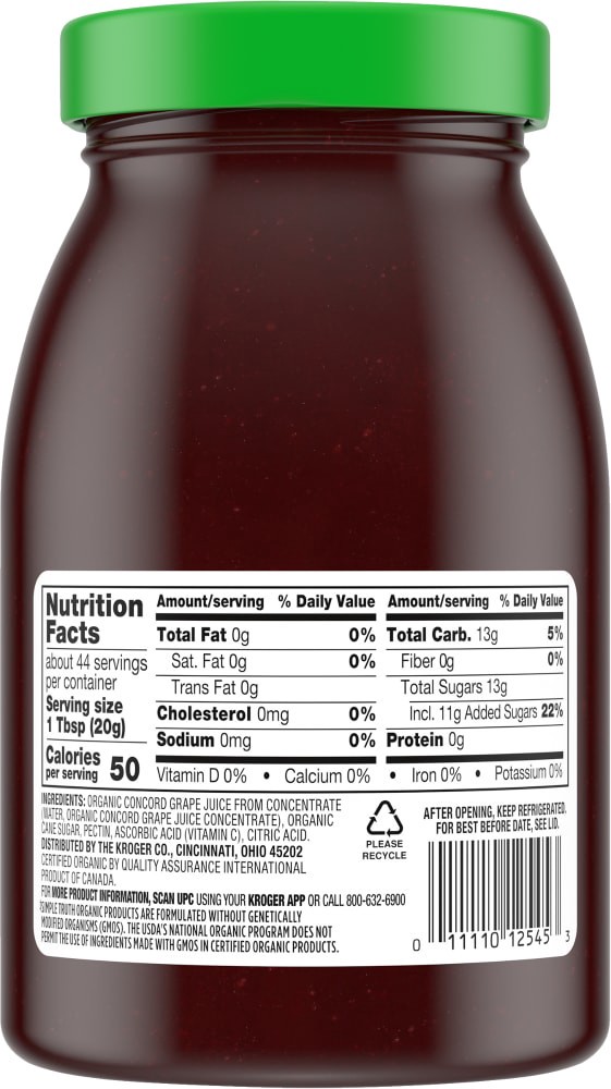 slide 4 of 4, Simple Truth Organic Concord Grape Jelly, 31 oz
