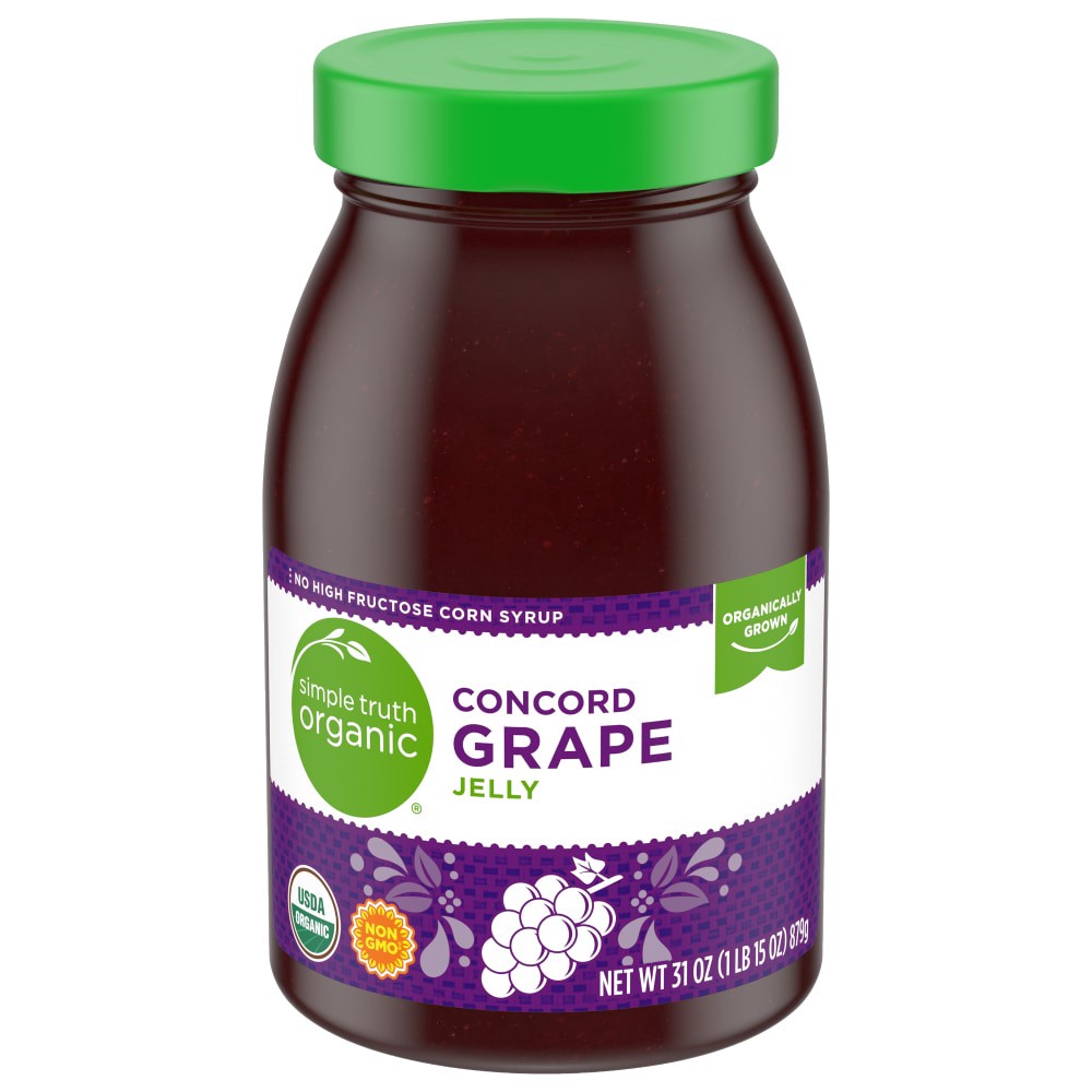 slide 1 of 4, Simple Truth Organic Concord Grape Jelly, 31 oz