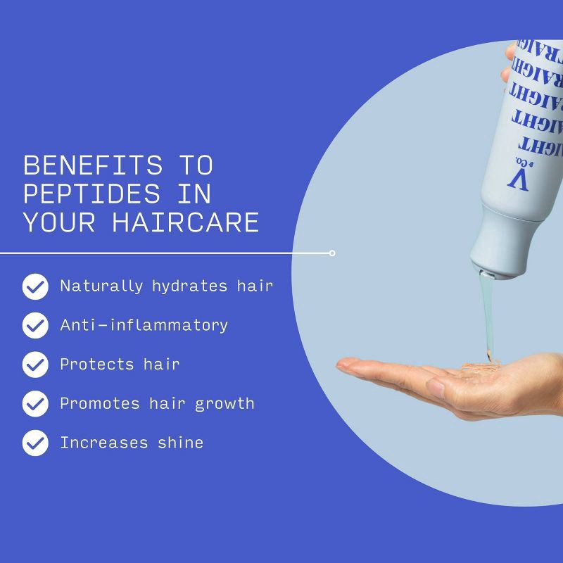 slide 4 of 9, V&Co. Straight Hair Shampoo + Peptides 12 fl oz, 12 fl oz