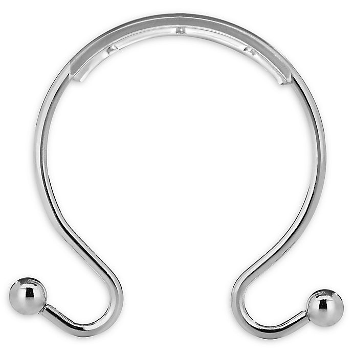 slide 1 of 2, Airia Luxury Smooth Glide Shower Curtain Hooks - Chrome, 12 ct