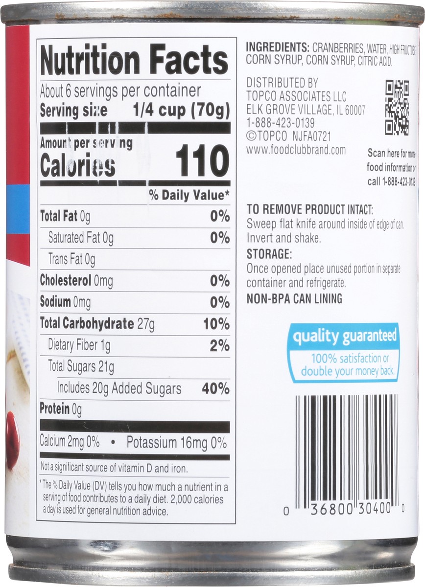 slide 6 of 14, Food Club Jellied Cranberry Sauce - 14 oz, 14 oz