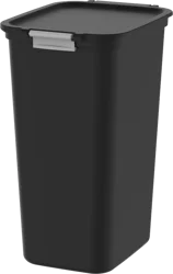 Hefty Lockable Hinged Lid Wastebasket, Black, 12.2 gal