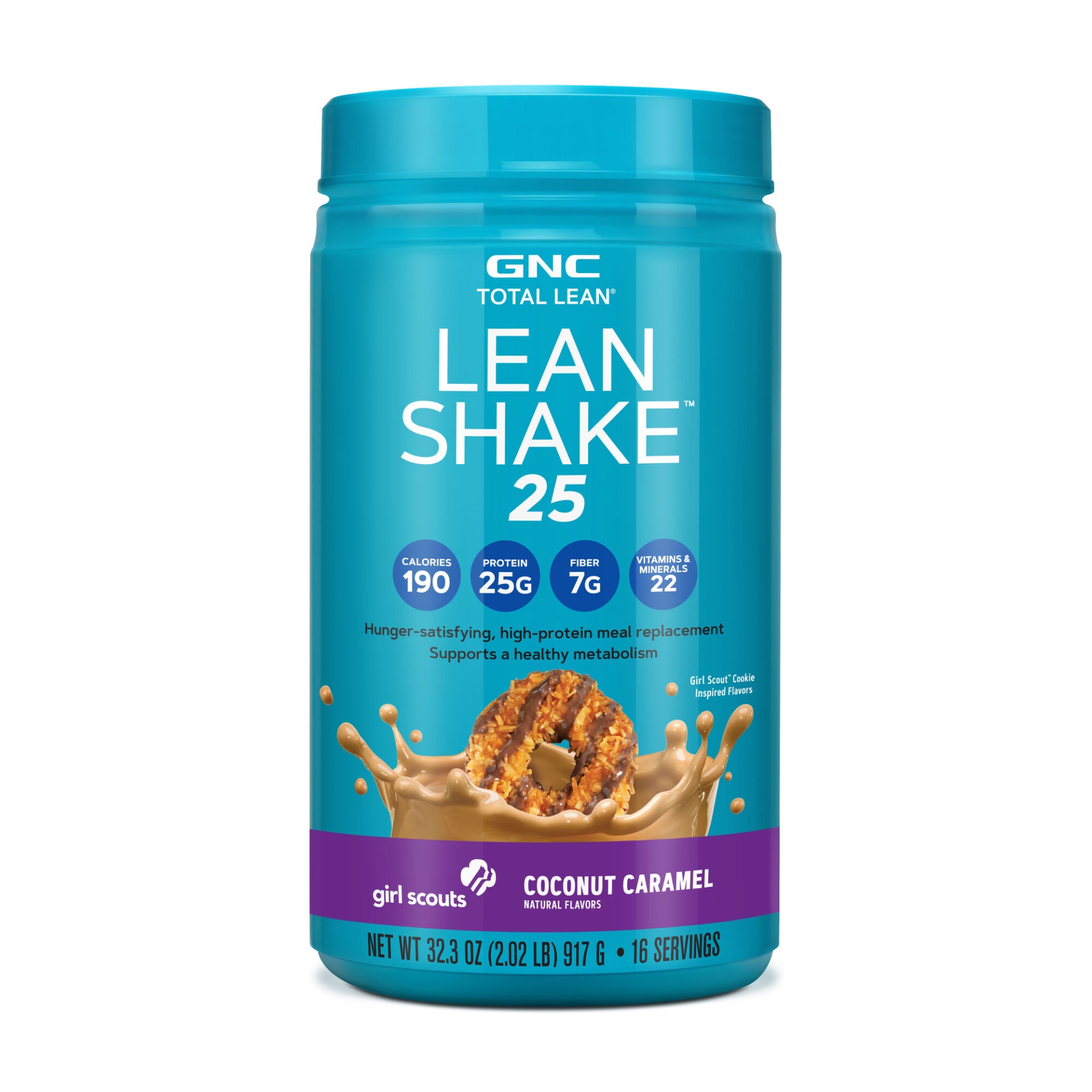 slide 1 of 1, GNC Total Lean Lean Shake 25 - Girl Scout Coconut Caramel, 1 ct