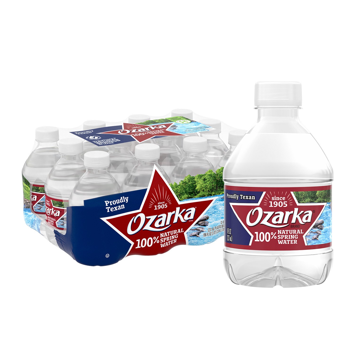 slide 5 of 5, OZARKA Brand 100% Natural Spring Water, 8-ounce mini plastic bottles (Pack of 12), 8 fl oz; 12 ct