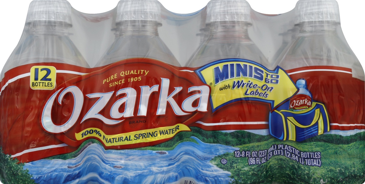 slide 4 of 4, Ozarka Brand 100% Natural Spring Water, 8-ounce mini plastic bottles (Pack of 12), 12 ct; 8 fl oz