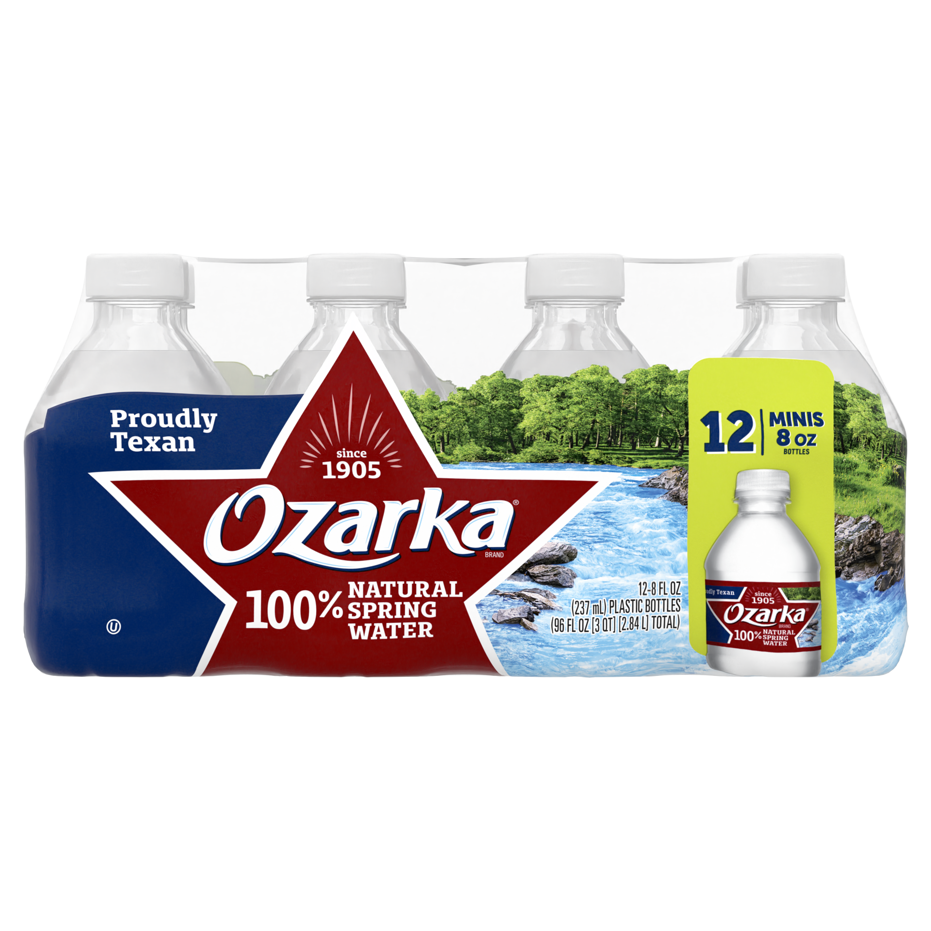 slide 3 of 5, OZARKA Brand 100% Natural Spring Water, 8-ounce mini plastic bottles (Pack of 12), 8 fl oz; 12 ct