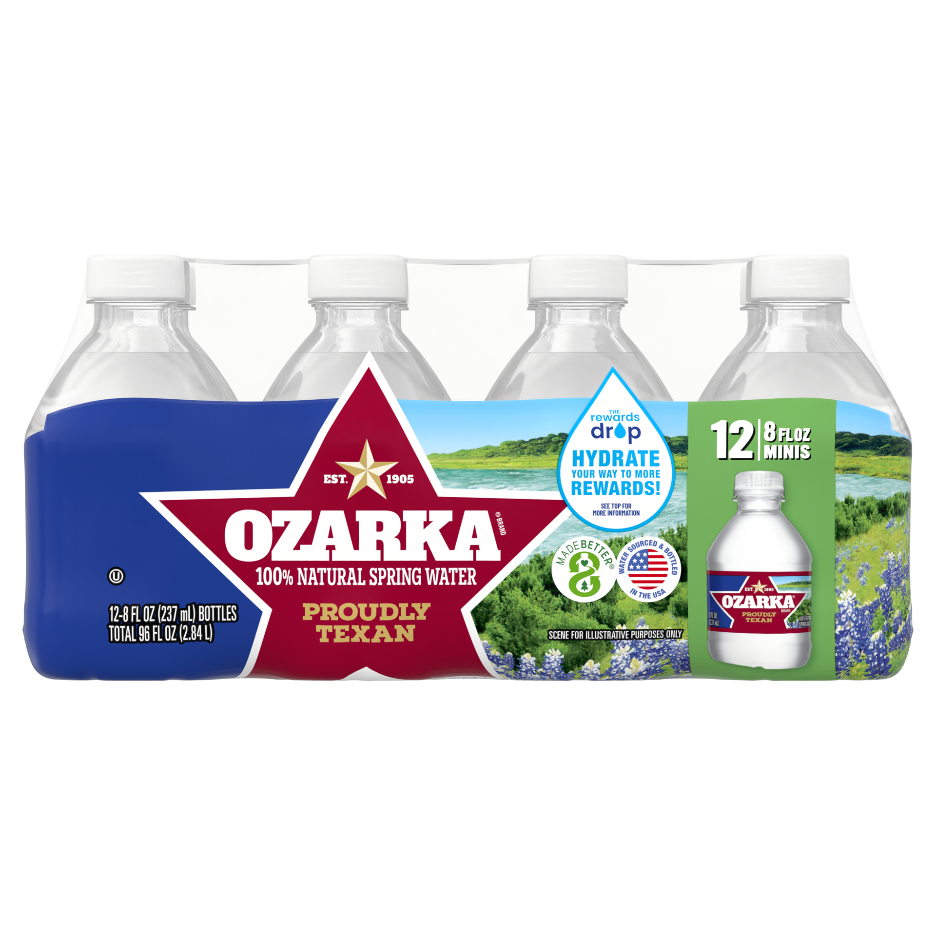 slide 1 of 5, OZARKA Brand 100% Natural Spring Water, 8-ounce mini plastic bottles (Pack of 12), 8 fl oz; 12 ct