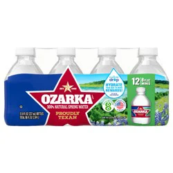 OZARKA Brand 100% Natural Spring Water, 8-ounce mini plastic bottles (Pack of 12)