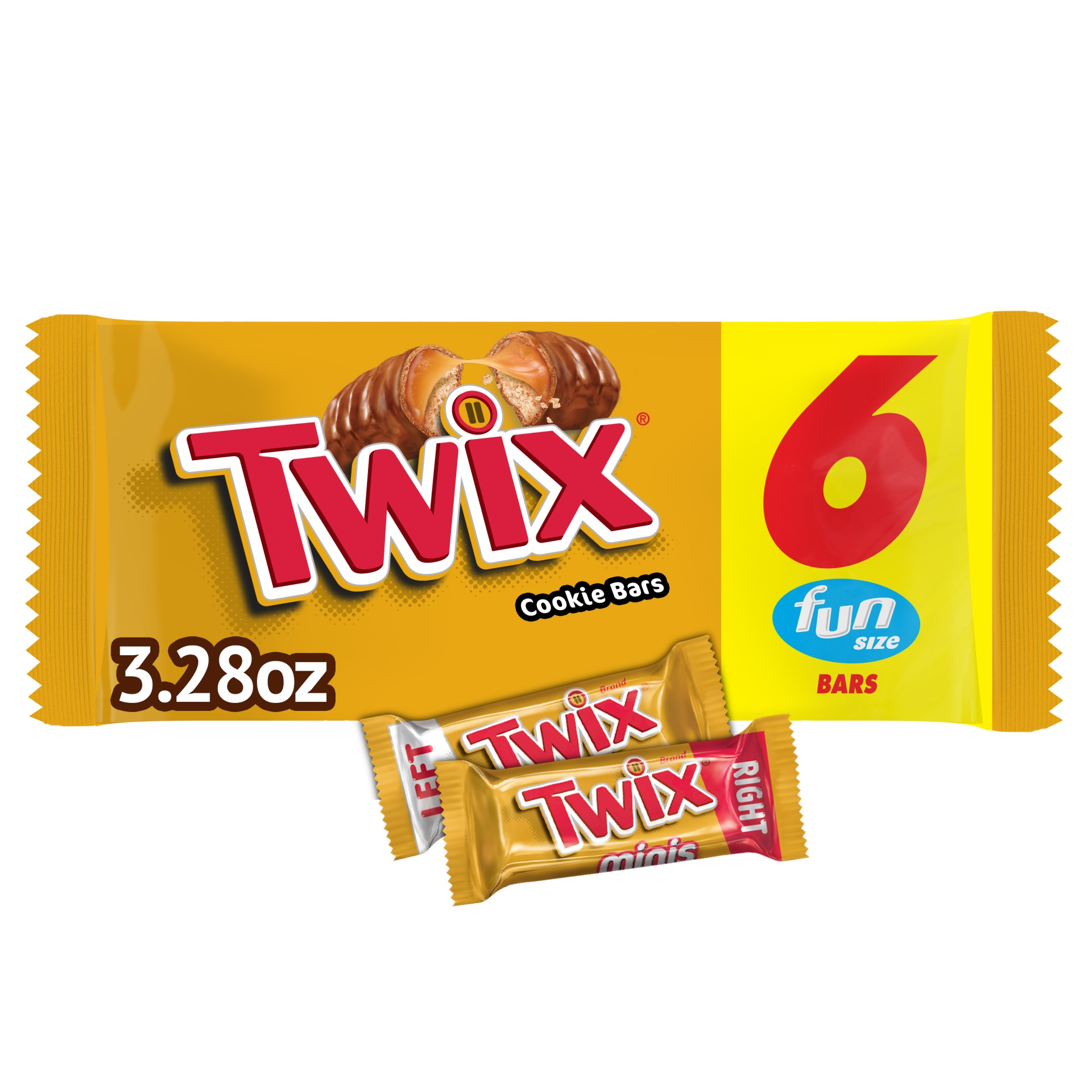 slide 1 of 2, TWIX Caramel Fun Size Chocolate Cookie Bars, 6 ct; 3.28 oz