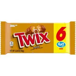 TWIX Fun Size Caramel Chocolate Cookie Candy Bar Bulk Pack, 3.28 oz (Pack of 6)
