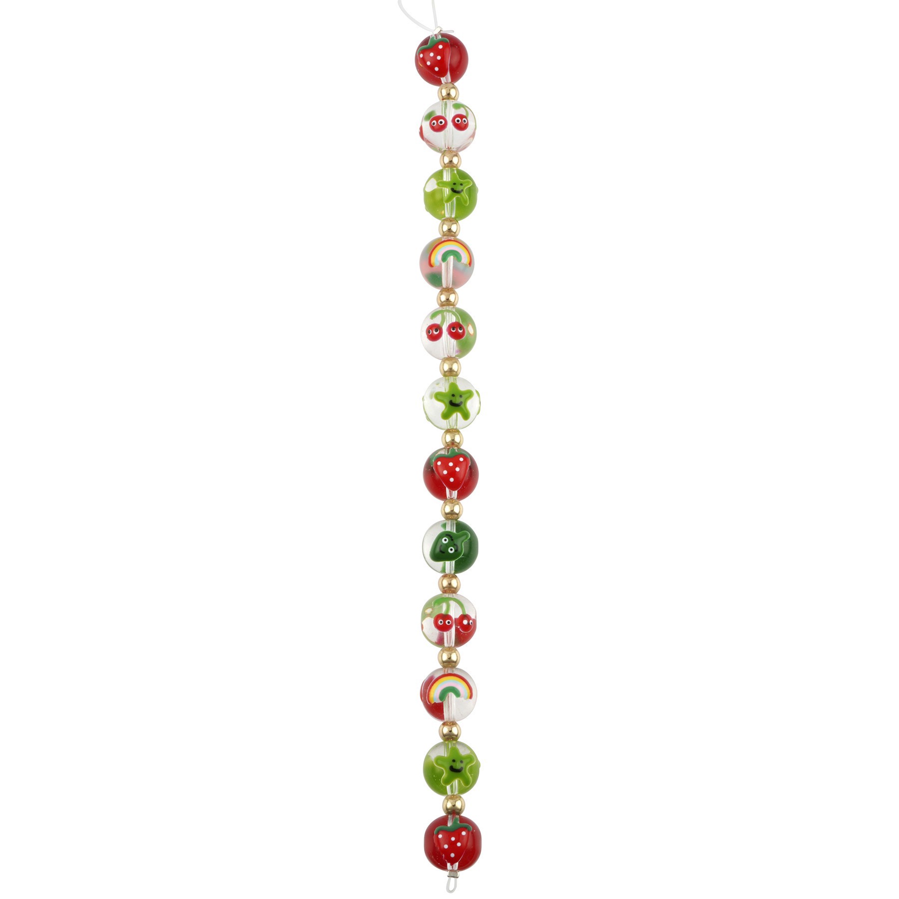 slide 3 of 3, Fruit, Star & Rainbow Glass Round Beads, 12mm By Bead Landing, 12mm