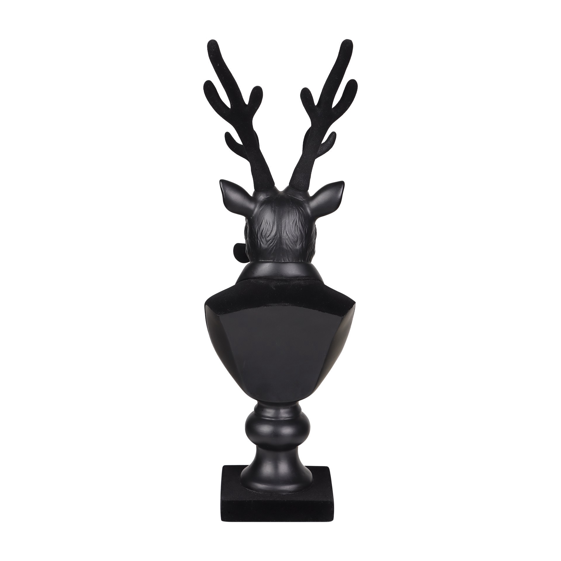 slide 8 of 8, 14" Black Reindeer Bust With Glasses & Pipe By Ashland, 75 in x 4 in x 14 in