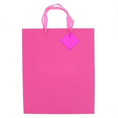 slide 1 of 1, IG Design Group Large Pink Quilted Gift Bag, 1 ct