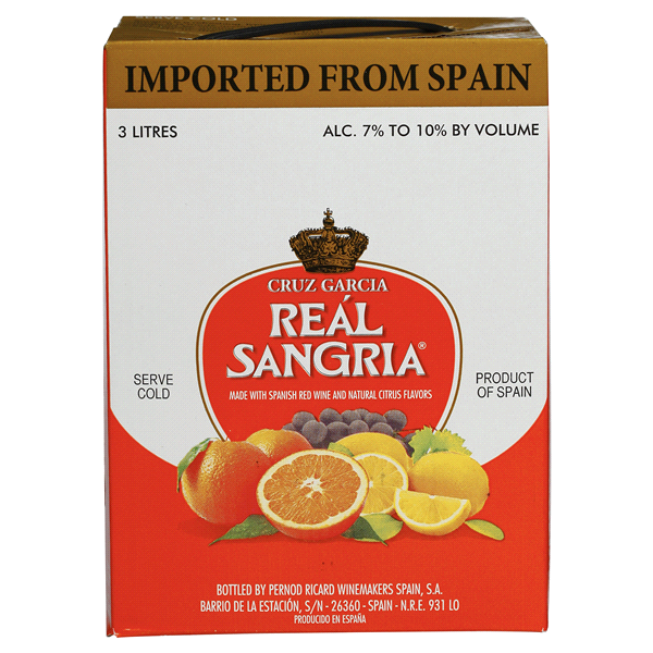 slide 1 of 6, Cruz Garcia Real Sangria, 3 liter
