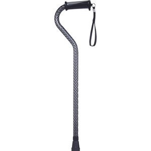 slide 1 of 1, CVS Health Offset Grip Gel Handle Cane, Black Wave, 1 ct