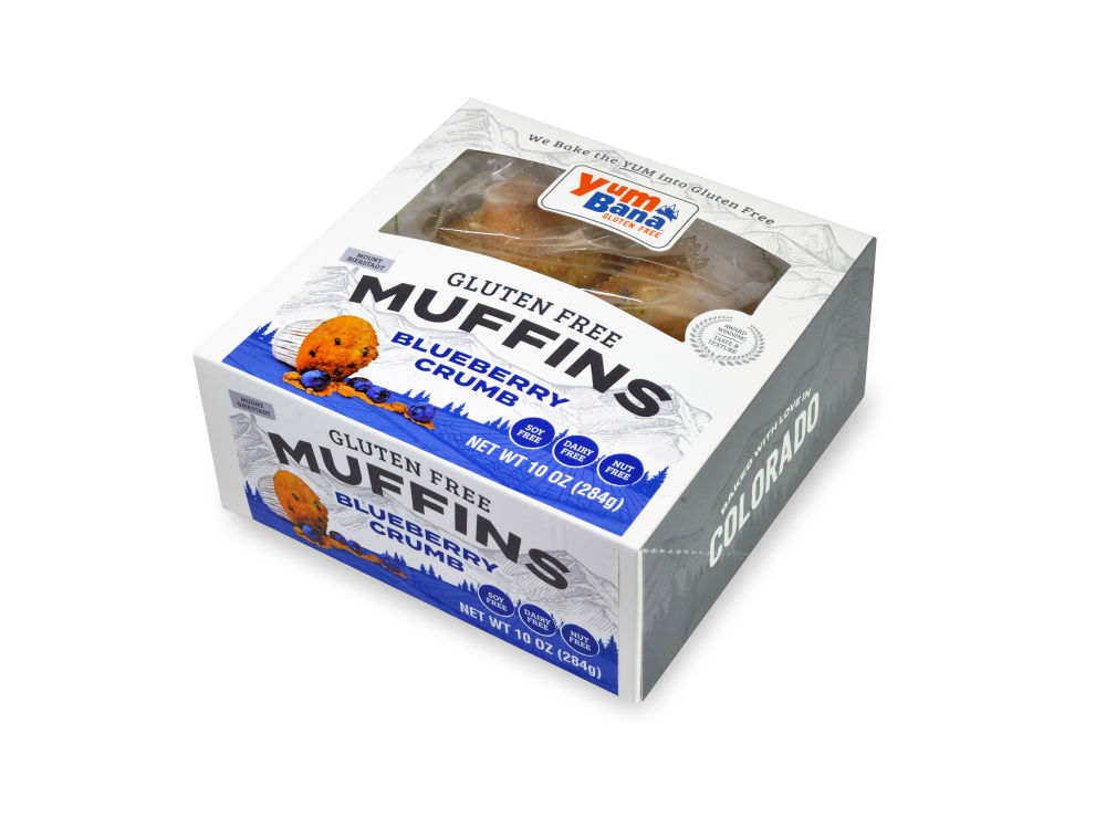 slide 2 of 2, Yumbana Gluten Free Blueberry Crumb Muffins, 4 ct; 10 oz