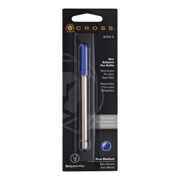 slide 1 of 1, Cross Slim Ballpoint Pen Refill, Medium Point, 0.7 Mm, Blue, 1 ct