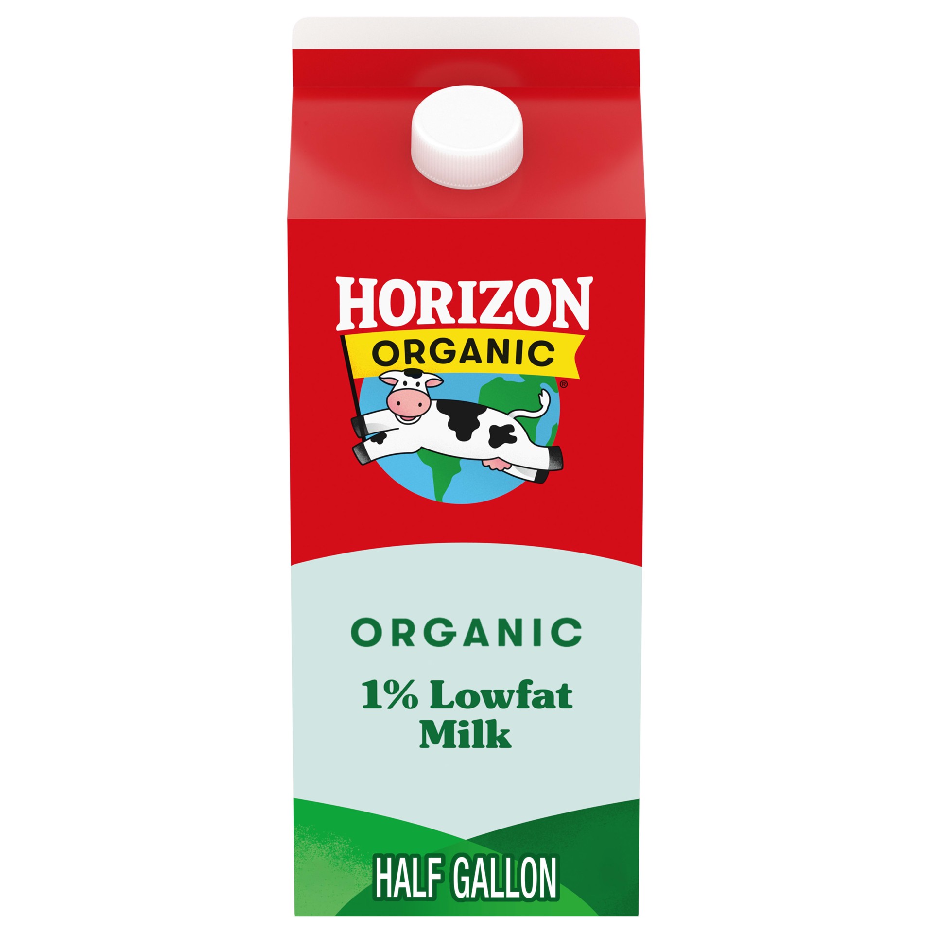 slide 1 of 5, Horizon Organic High Vitamin D 1 Percent Milk, High Vitamin D Lowfat Milk, 64 FL OZ Half Gallon Carton, 1/2 gal