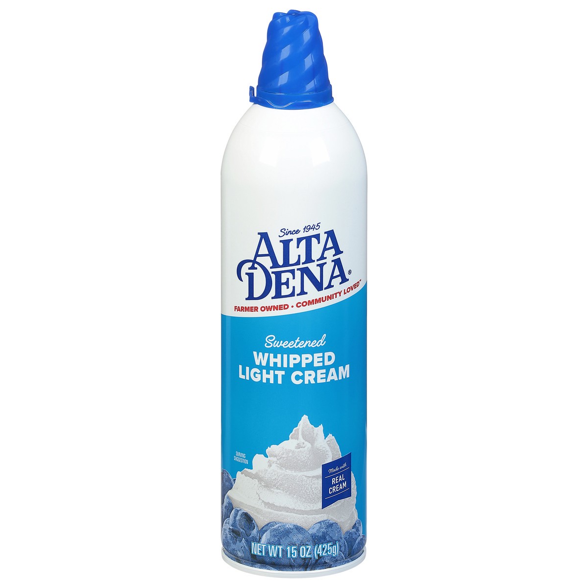 slide 1 of 1, Alta Dena Sweetened Whipped Light Cream 15 oz, 15 oz