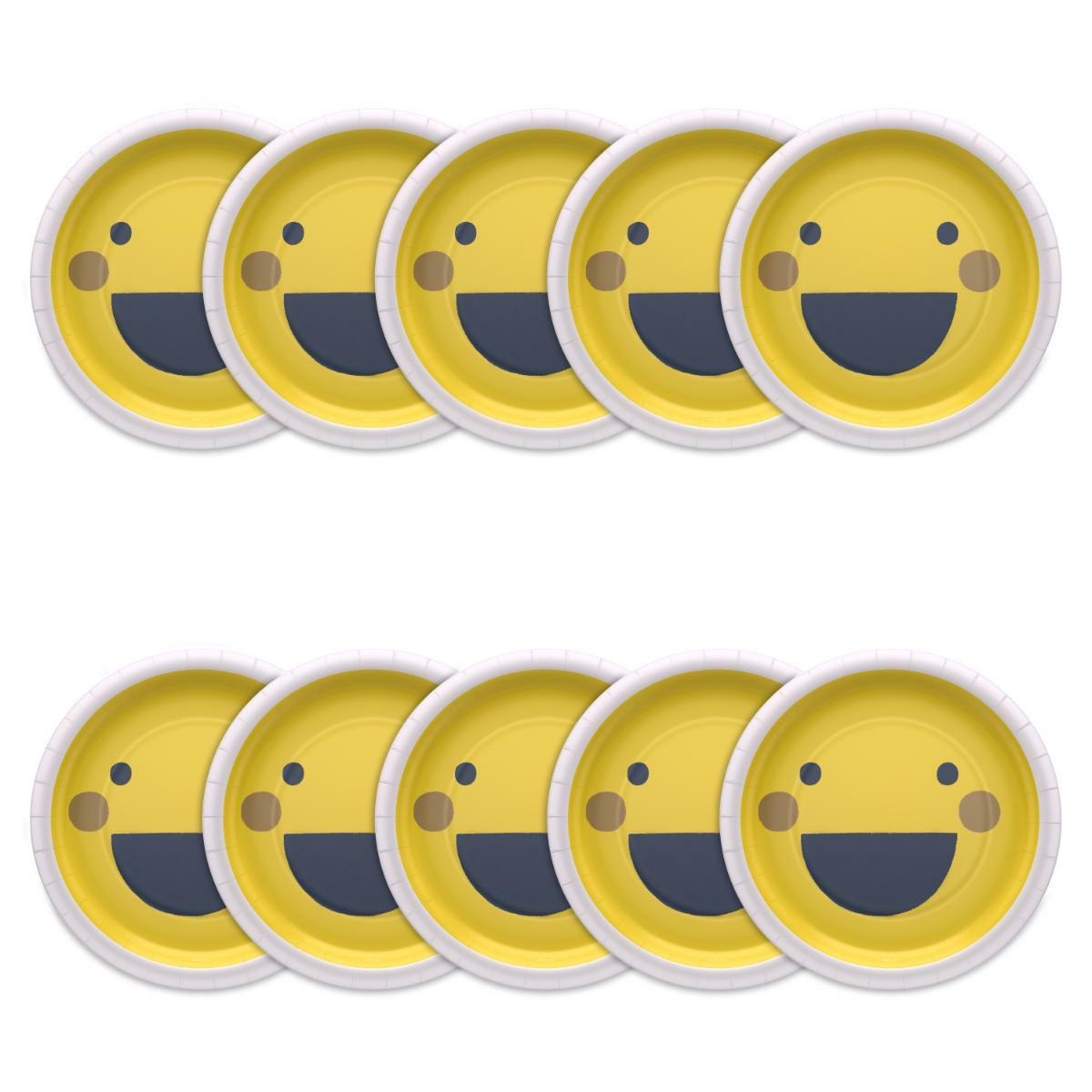 slide 2 of 3, American Greetings 10-Count 9" Birthday Paper Plates, Smiley Faces, 9 in