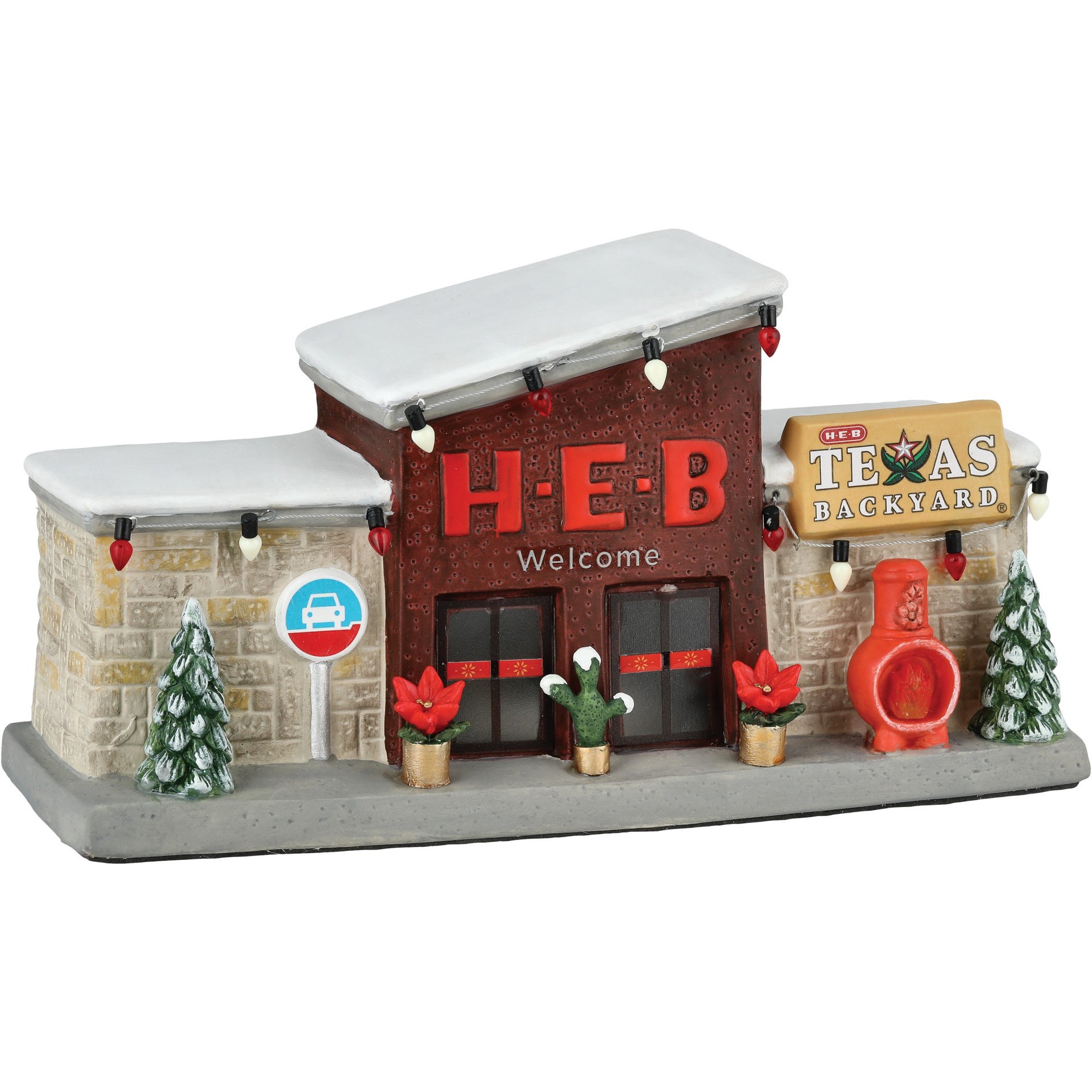 slide 1 of 1, H-E-B Brand Shop Light Up Holiday Store Front, 9.61ftft x 3.98ftft x 5ftft