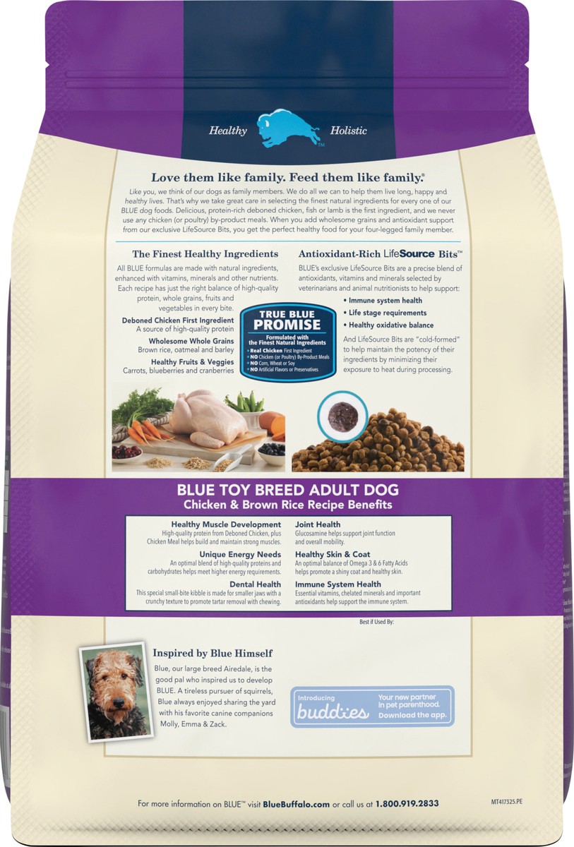 slide 5 of 8, Blue Buffalo Life Protection Formula Natural Adult Toy Breed Dry Dog Food, Chicken and Brown Rice 4-lb, 4 lb