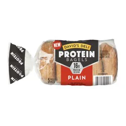 David's Deli Plain Protein Bagels - 5 ct
