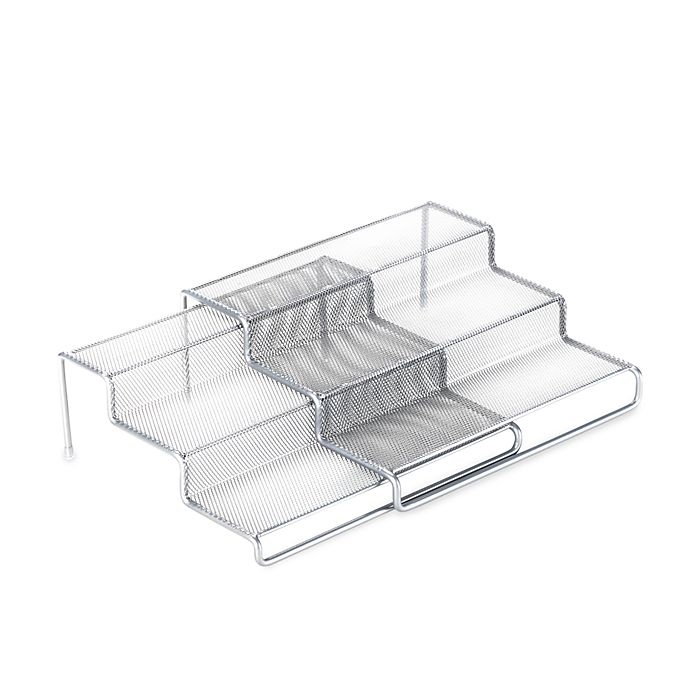 slide 1 of 3, ORG 3-Tier Expandable Metal Mesh Shelf, 1 ct