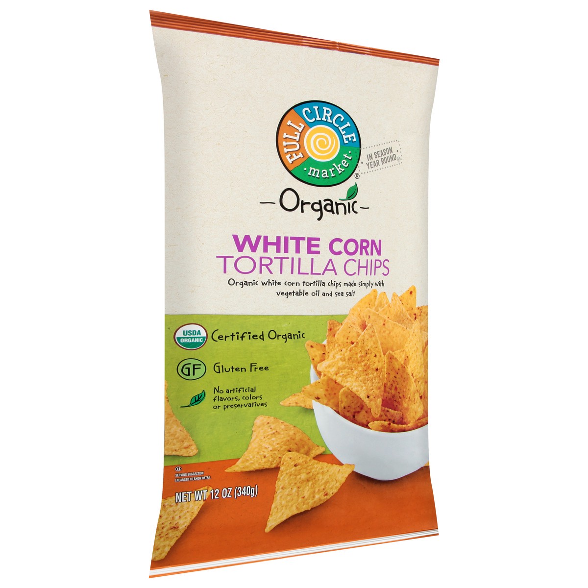 slide 2 of 9, Full Circle Market Organic White Corn Tortilla Chips 12 oz, 12 oz