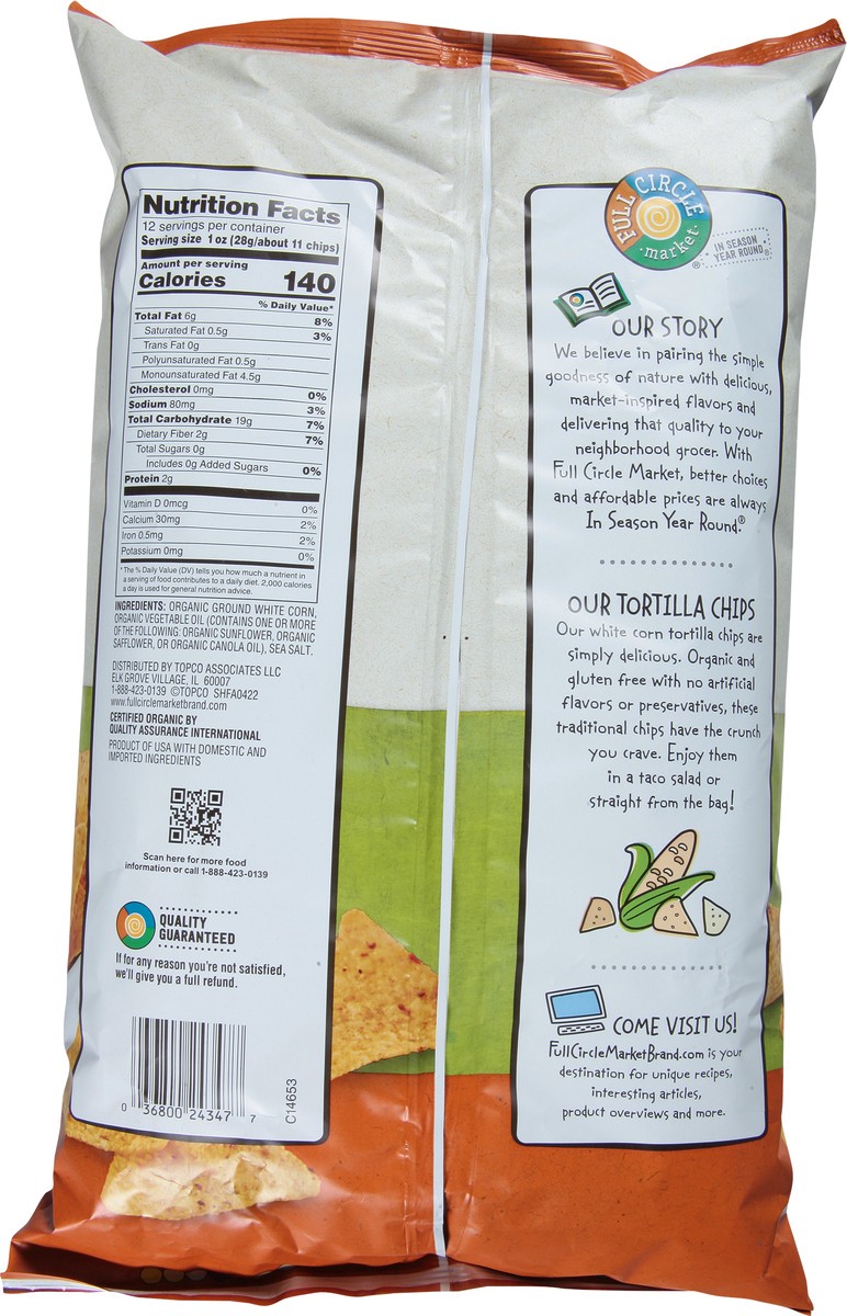 slide 5 of 9, Full Circle Market Organic White Corn Tortilla Chips 12 oz, 12 oz