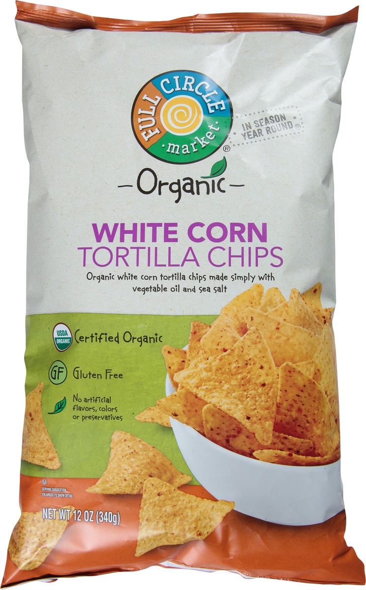 slide 6 of 9, Full Circle Market Organic White Corn Tortilla Chips 12 oz, 12 oz