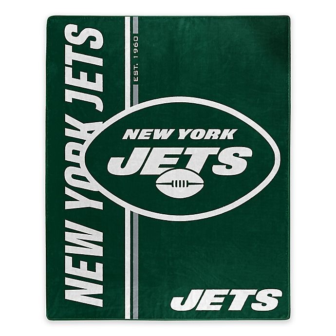 slide 1 of 1, NFL New York Jets Royal Plush Raschel Throw, 1 ct