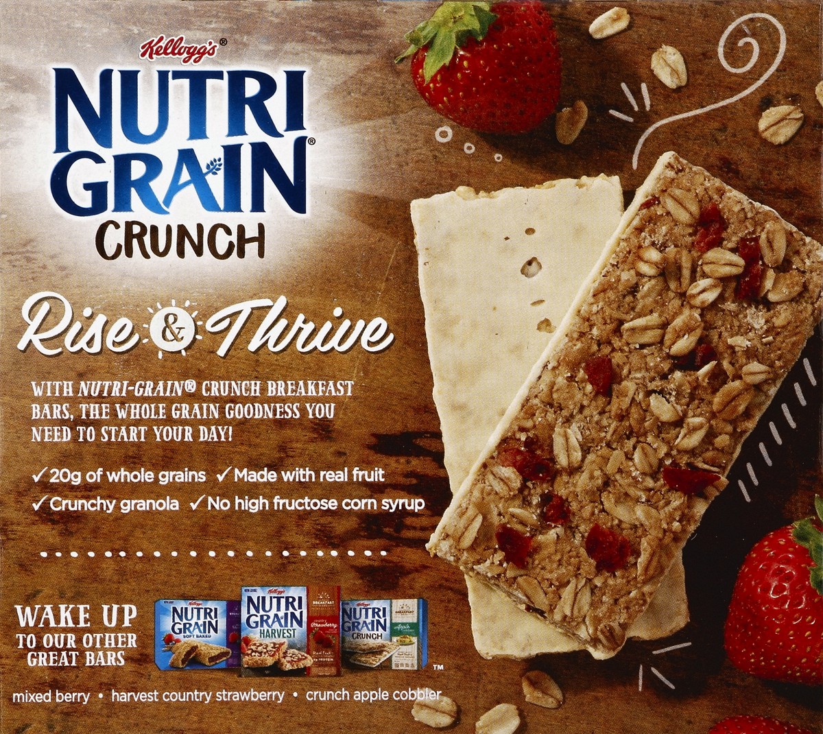 slide 6 of 6, Kellogg's Nutri Grain Crunch Strawberry Parfait Breakfast Bars 10 ct Box, 5 ct; 1.48 oz