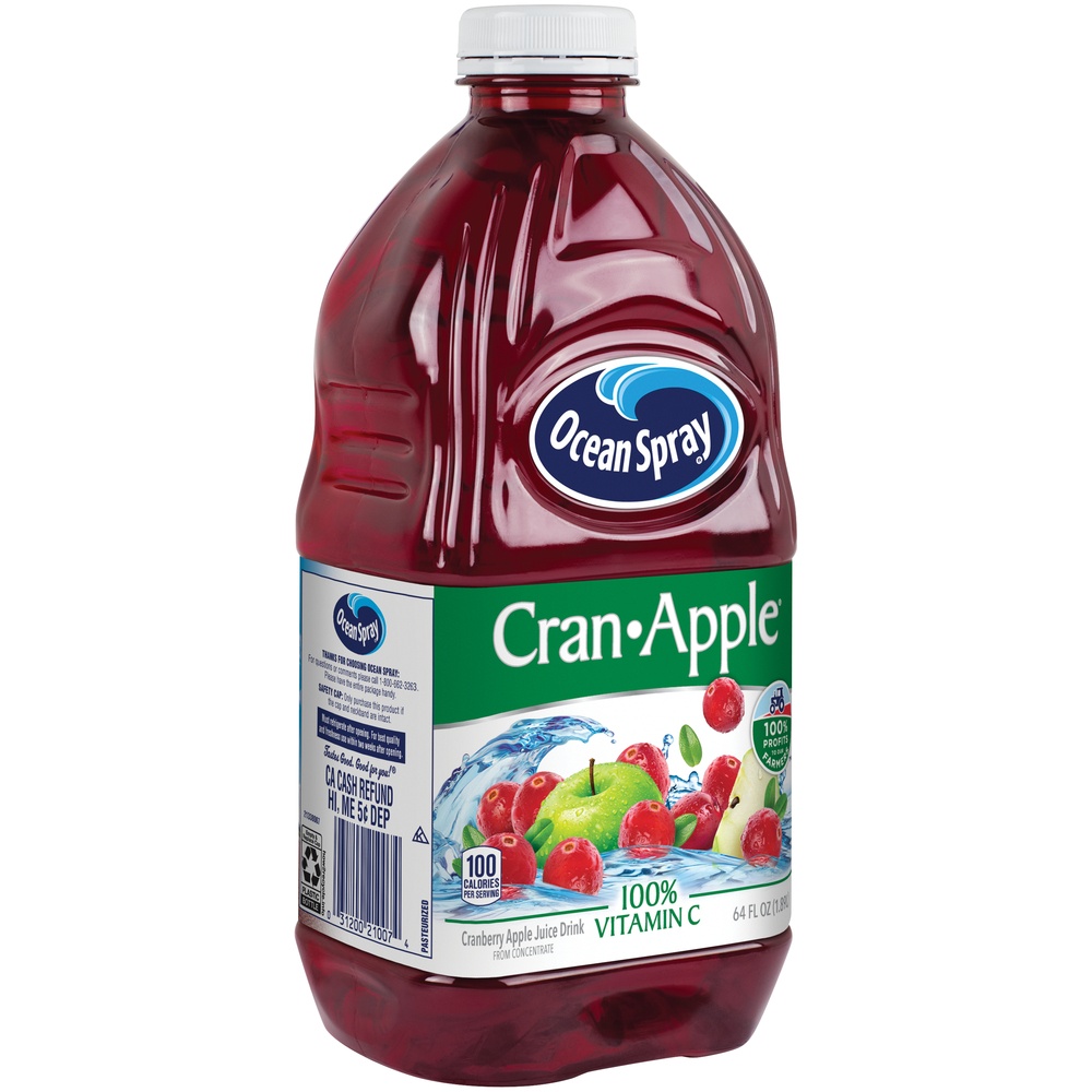 slide 2 of 6, Ocean Spray Cran-Apple Juice, 64 oz