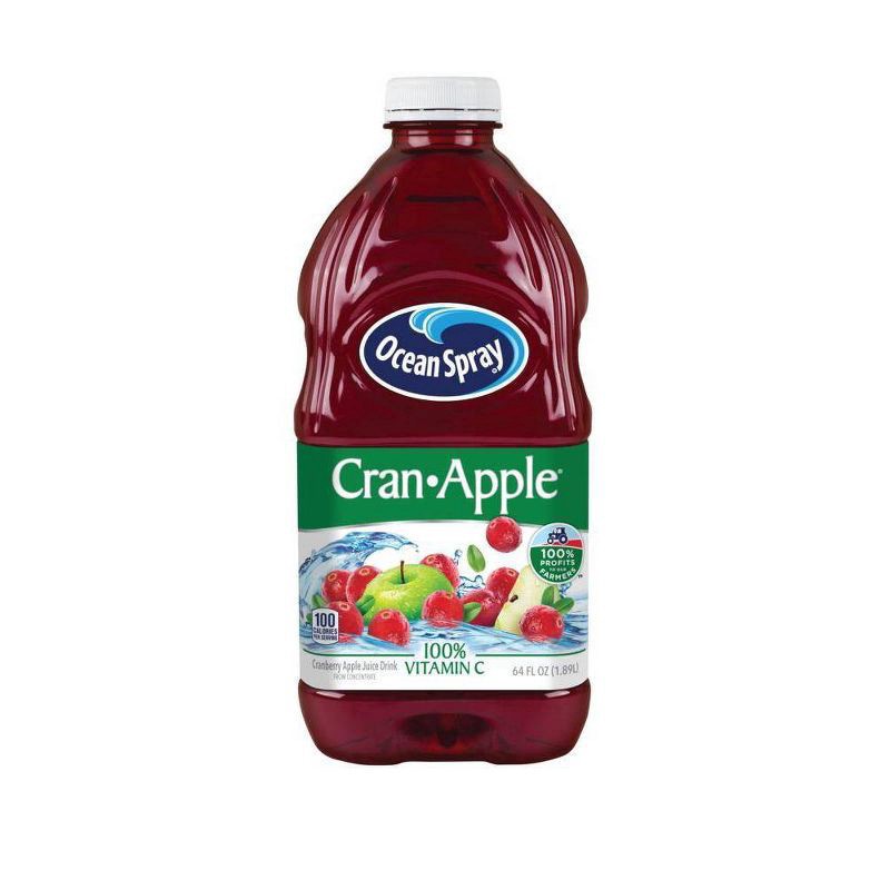 slide 1 of 3, Ocean Spray Cran-Apple™ Cranberry Apple Juice Drink, 64 Fl Oz Bottle, 64 fl oz