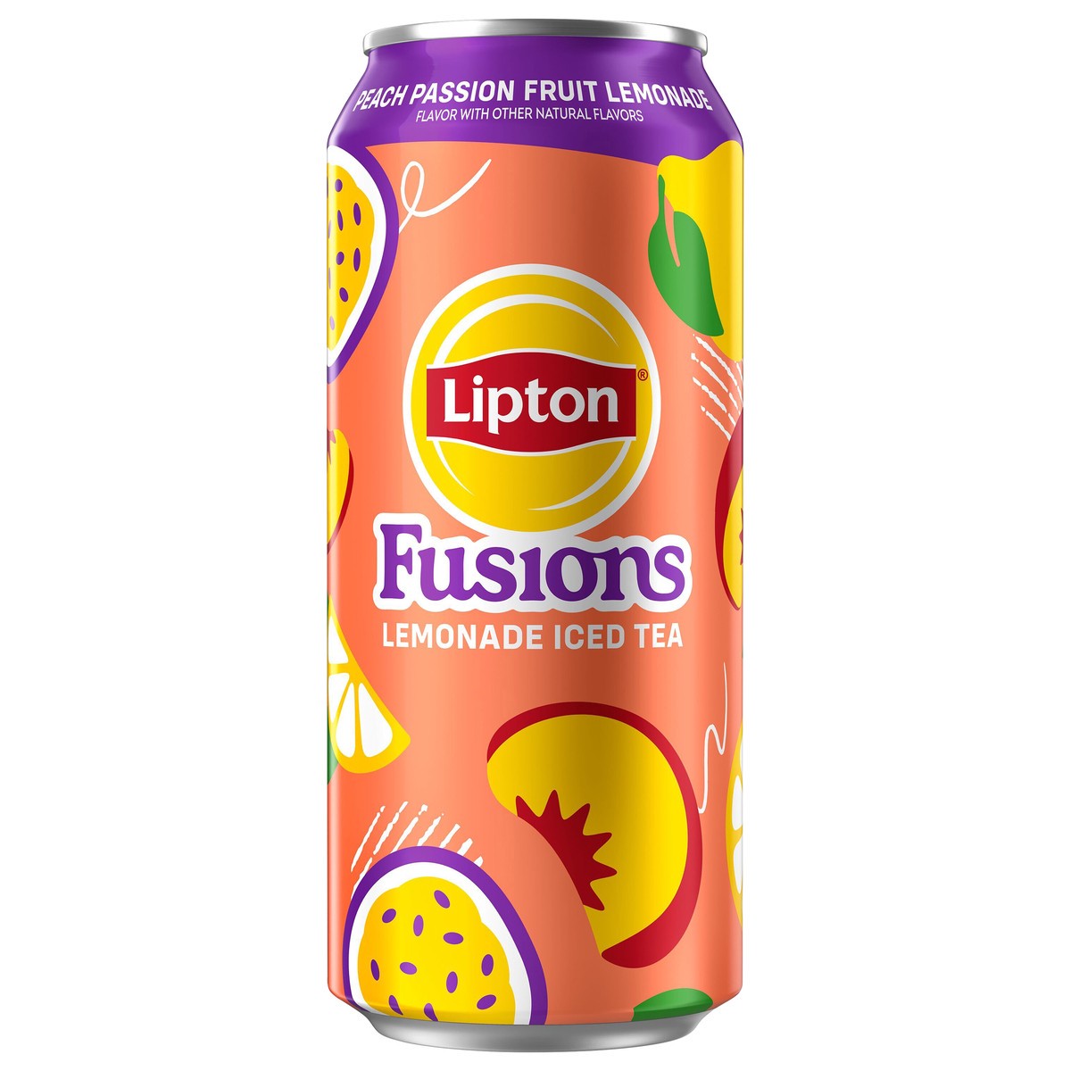 slide 1 of 8, Lipton Fusions Iced Tea Peach Passion Fruit Lemonade 16 Fl Oz, 16 fl oz
