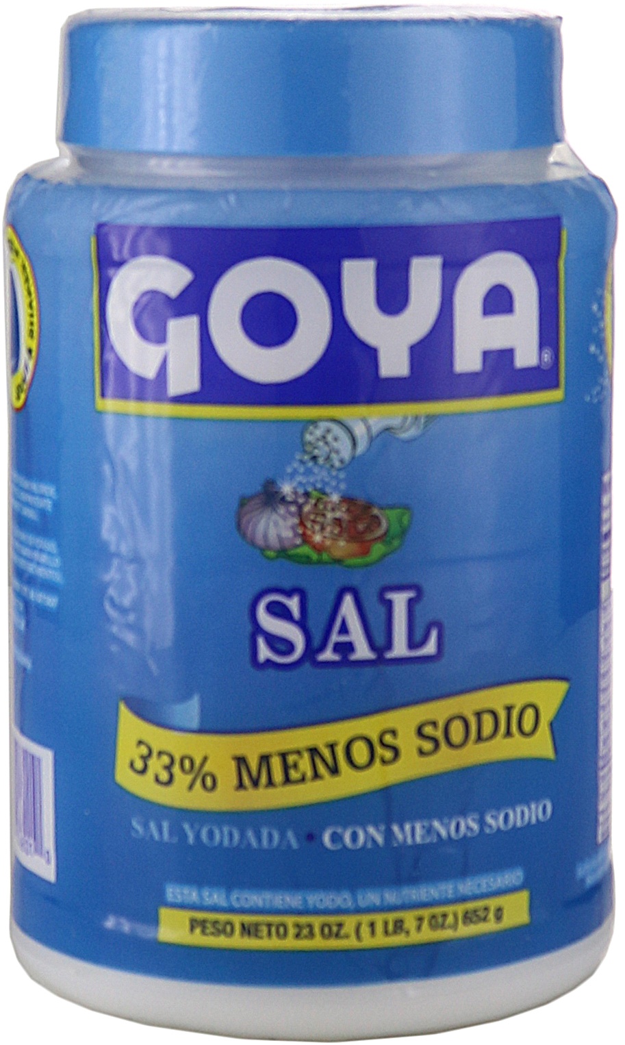 slide 1 of 1, Goya Salt 33% Less Sodium, 23 oz